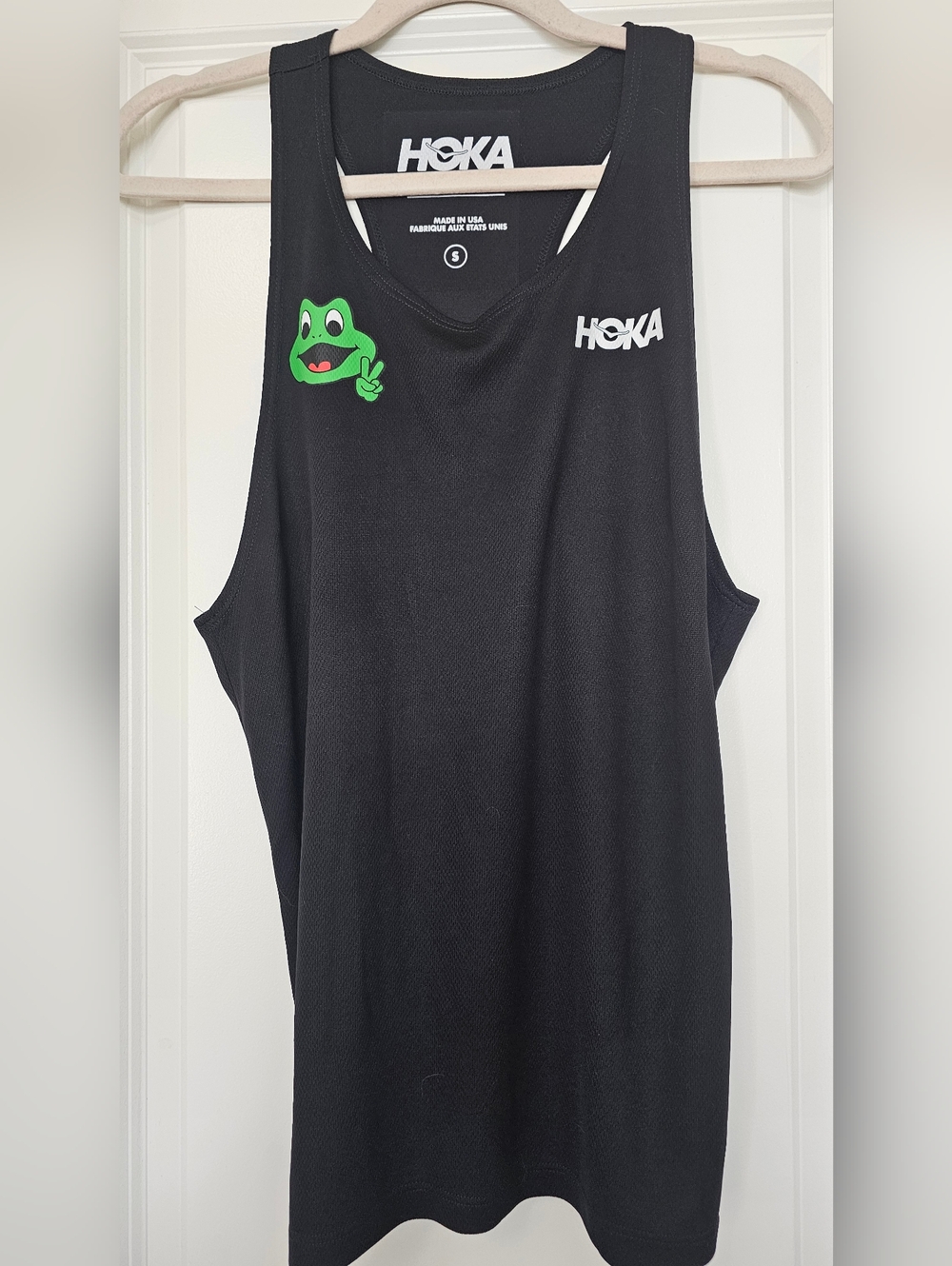 HOKA Performance Tank Top Frog Graphic  Gorpcore Black Size S Made in USA